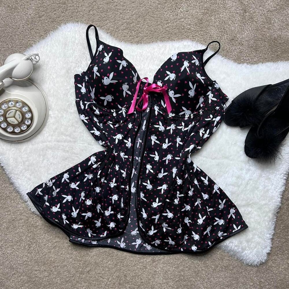 The cutest lil playboy babydoll chemise!